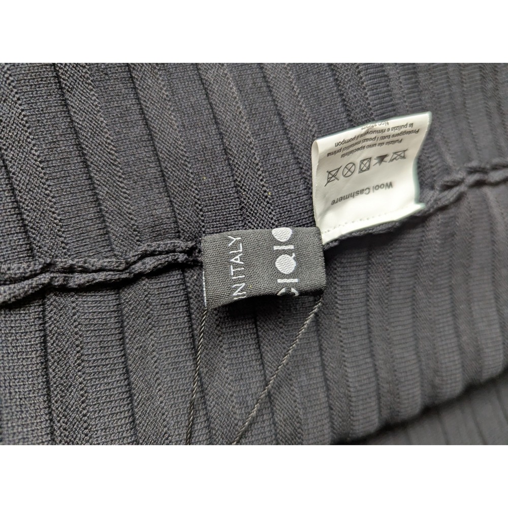 Acciaio Made In Italy Wool Cashmere Long Jacket Vest Navy Nautical Wear to Work - Picture 9 of 11